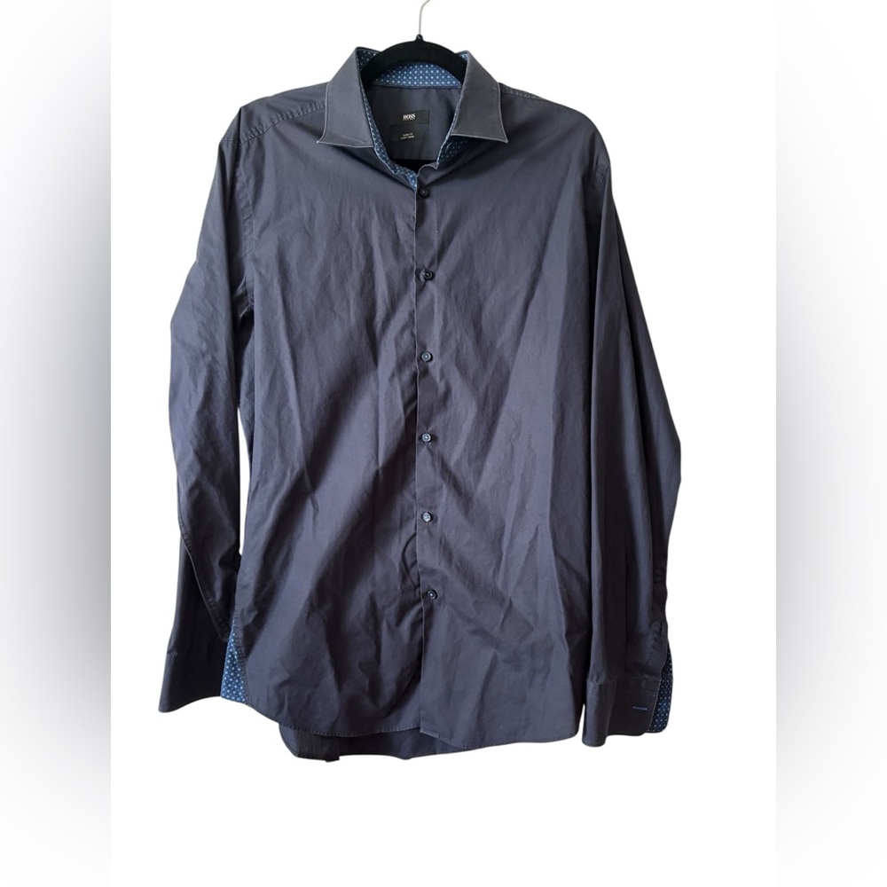Men's Boss Hugo Boss Dark Plum Purple Button-Up Shirt 16.5
